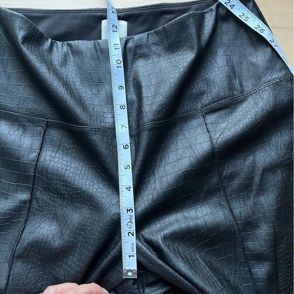 Joie Croc Vegan Leather High Rise Pull On Black L NWOT - Picture 7 of 12